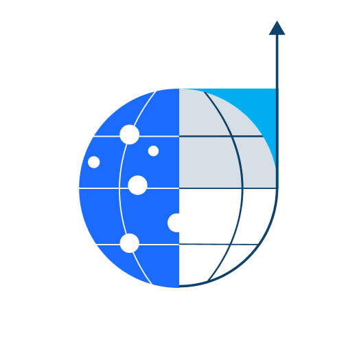 globe with arrow
