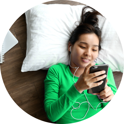 woman shopping on phone from home